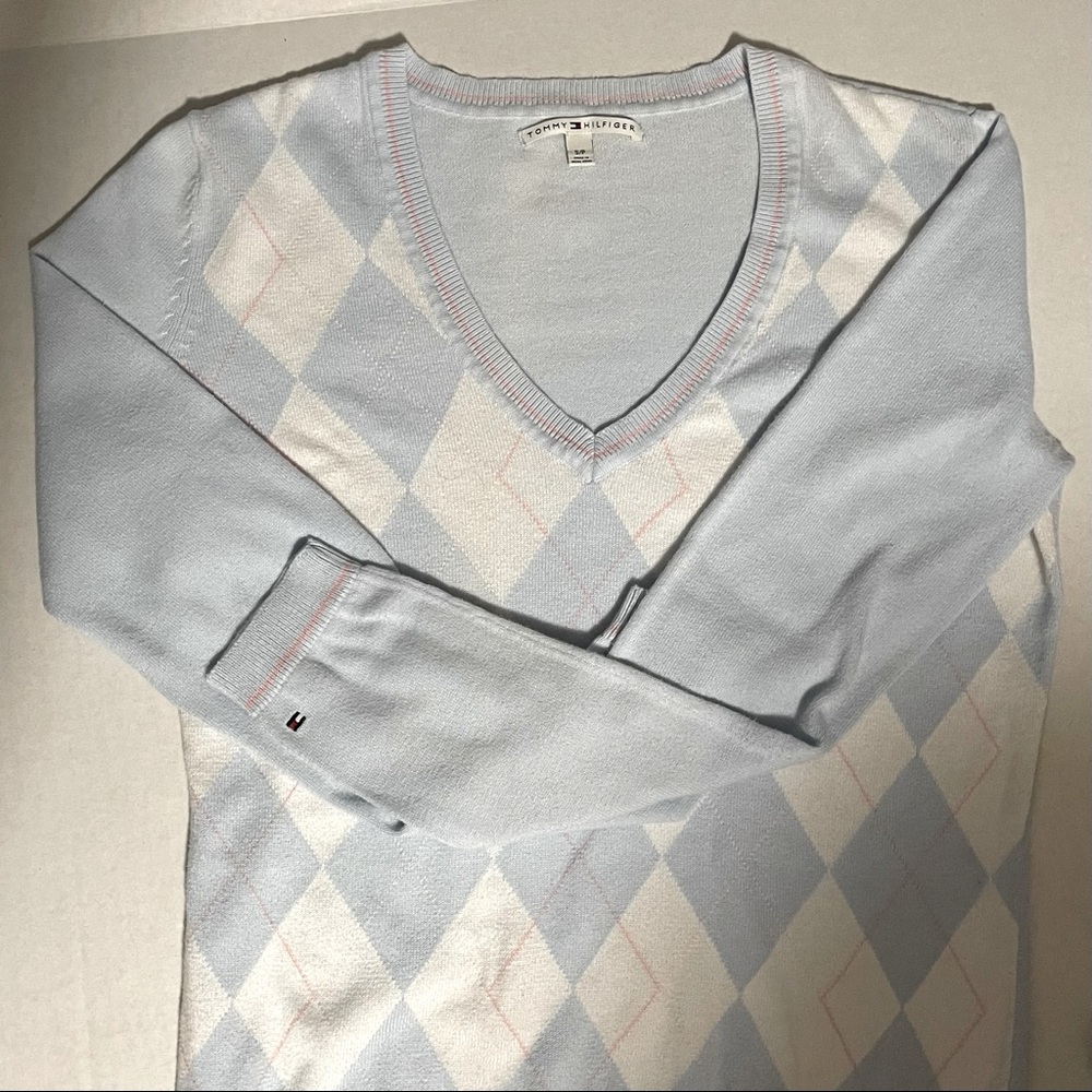Tommy Hilfiger argyle sweater size S/P